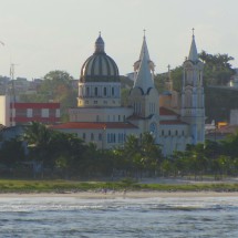 Cathedral of Ilheus seen from the viewpoint Morro de Pernambuco